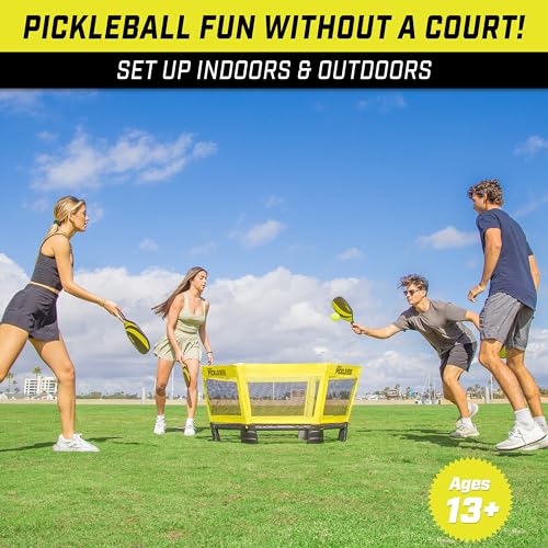 GoSports Pickle 360 Game Set - Pickleball Without a Court - Outdoor Lawn, Beach, and Backyard Paddle Ball Game