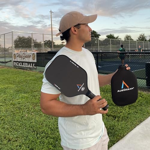 Pickleball Paddles Set of 2,Carbon Pickleball Paddle Set Pro,3K Raw Carbon Fiber Surface with High Grit and Spin,T700SC Carbon Fiber Pickle ball Rackets 16 MM,USAPA Approved,2 Covers(Black-brown 2PCS)