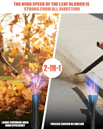 Snoonwee Backpack Leaf Blower Gas Powered – Commercial 52cc 2-Stroke Engine, 200 MPH & 550 CFM Heavy Duty Blower for Lawn Care, Debris & Snow (A808-2)