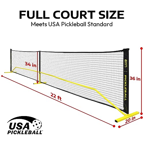 A11N SPORTS Designed for All Weather Conditions with Steady Metal Frame and Strong PE Net, Regulation Size Net with Carrying Bag- 22’ Wide x 36” Tall, Indoor/Outdoor Use