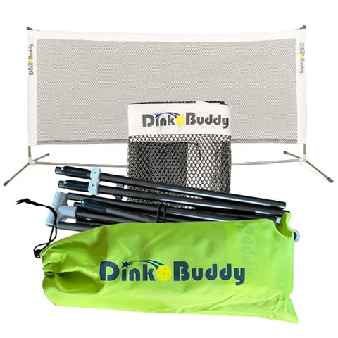 Dink Buddy - Regulation Height Mini Pickleball Net with Drawstring Carry Case, Durable Pickleball Net Portable Outdoor & Indoor Use, Easy-to-Set-up, 6 feet Wide, Black