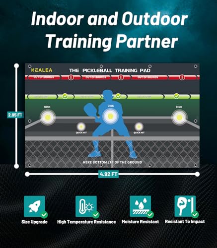 KEALEA Pickleball Training Pad, Practice Pickleball Dink Skill and Training Aid Equipment for Indoor and Outdoor Training Court
