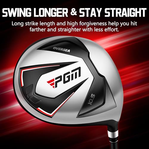 PGM Men's Golf Club Set with 12pcs Clubs - 4 Woods(#1,3,5,4H), 7 Irons(#5,6,7,8,9,PW,SW), and 1 Putter - Golf Stand Bag