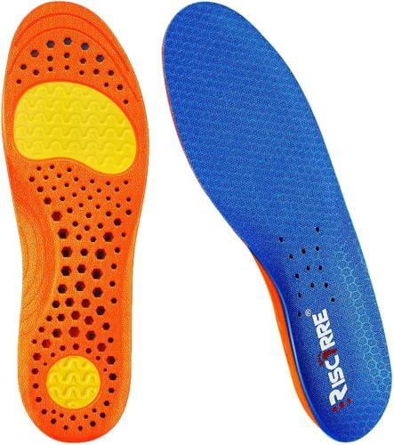 Risctrre Insoles for Men and Women- Support Shock Absorption Cushioning Sports Comfort Inserts, Breathable Shoe Inner Insole for Running Walking Hiking Working(L)