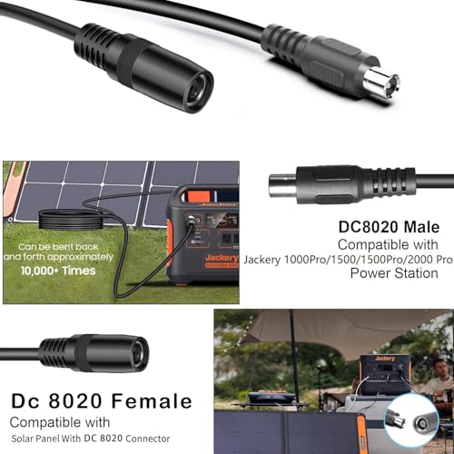 for Jackery 1000V2/1500/2000 V2 Pro Plus Extension Cable 16.5Ft DC 8020 Extension Cord fit Jackery SolarSaga Solar Panel to Jackery Explorer Pro & Plus Series Portable Power Station Solar Generator