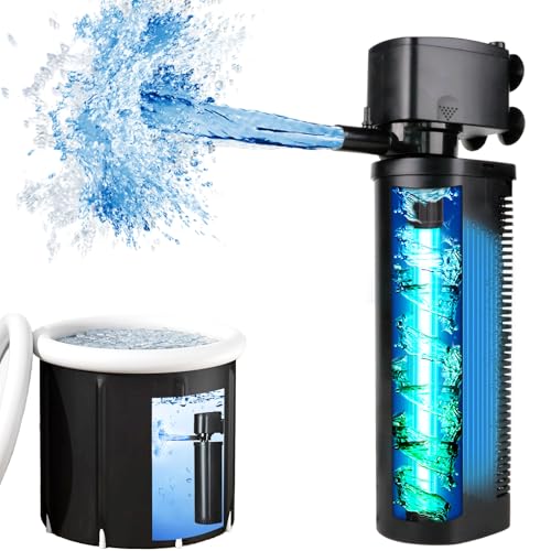 TARARIUM 600GPH Cold Plunge Filter Small Pool Filter for Up to 1000 Gal Ice Bath Hot Tub Cloudy Water Cleaner with Green Clean Machine fof Cold Pod