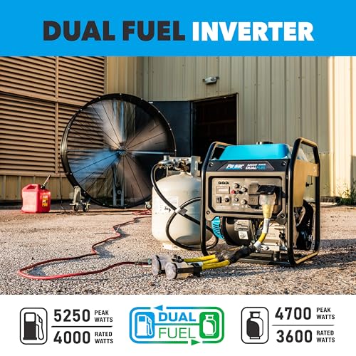 Pulsar PGX5250BiXCO 5250W Dual Fuel Inverter Generator – Gas & Propane, CO Sentry, RV Ready 30A Outlet, Digital Display, Portable Quiet Power for Home Backup, Camping & Jobsite