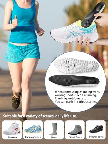 4D Cloud Insoles for Men and Women, Arch Support Insoles, Memory Foam Insoles, Steppers Insoles Shock Absorption and Cushioning Sports Shoe Insoles for Foot & Joint Support (Men 9-11 | Women 11-13)