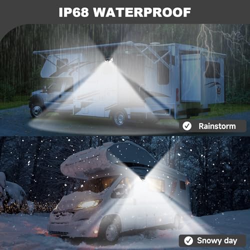 EJYTRVT Magnetic Solar RV Light with Motion Sensor – Bright 100 LED RV Exterior Light, Waterproof RV Porch Lights for Camper, Trailer, Motorhome Outdoor– Easy Install with 2 Strong Magnets (2 Pack)
