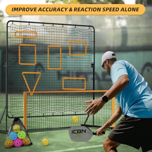 MR Pickleball Rebounder 6’x6’, Adjustable Angle & Height Pickleball Rebounder, Tennis Rebound Net, Pickleball Solo Training Equipment for Dinks Volleys Accuracy Coordination Kitchen Control