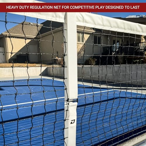 Dominator PRO Black Portable Pickleball Net - Heavy Duty USAPA Compliant Portable Regulation Pickleball Net - Indoor/Outdoor Aluminum Rust Proof Frame w/Adjustable Net Tension & Locking Wheels