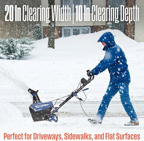 Snow Blower, 20 Inch Corded Electric Snow Blower, Snow Blowers,120V/60HZ,15 Amp & 3100 RPM Motor, 30FT Throwing Distance, 180° Rotating Chute, Snowblower for Driveway Sidewalk (Blue)