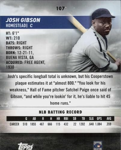 2024 TOPPS STADIUM CLUB CHROME #107 JOSH GIBSON OTHER BASEBALL OFFICIAL TRADING CARD OF MLB