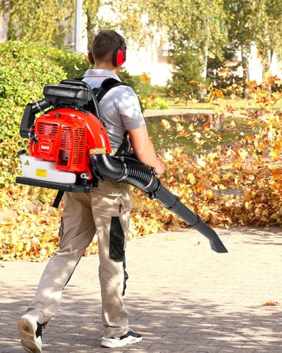 Getell Professional Gas Powered Backpack Leaf Blower – 2-Stroke High-Performance 63CC/665 CFM Blower System with Comfort Design for Complete Property Maintenance (GB657 PRO)