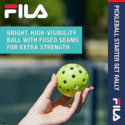 FILA Pickleball Paddles Set - 2 Wooden Paddles, 2 Balls & Bag for Pickleball Equipment, 2 Pack - Rally