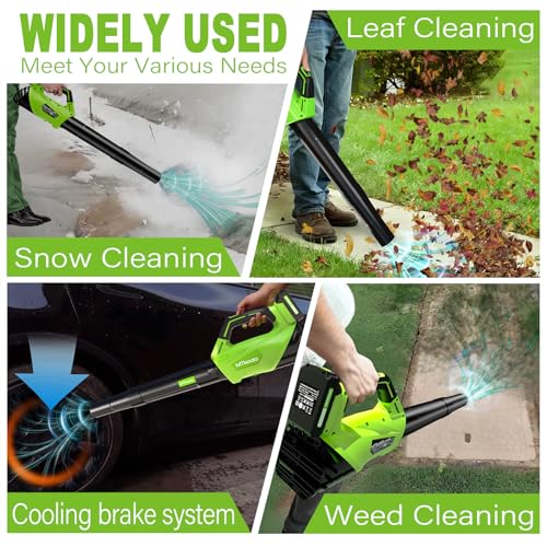 2026 Upgrade Leaf Blower, Leaf Blower Cordless with 2 * 2.6AH Batteries and Fast Charger, 450CFM &150MPH and 2 Speed Mode, Lightweight Electric Leaf Blowers for Lawn,Yard, Leaves, Dust,Snow Care
