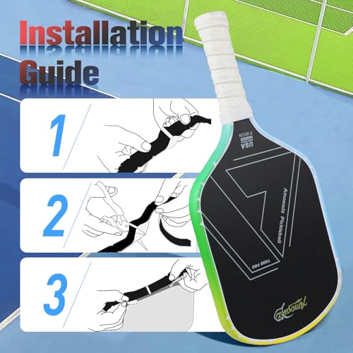 Amoswiz Pickleball Edge Guard Tape, Pickleball Protection Tapes 3 Pcs, Green to Yellow to Blue Gradiant Edge Tape, 26MM Width, No Wrinkling Edge Guard for 13MM & 16MM & 20MM Thicknesse Paddles