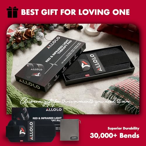 ALLOLO Red Light Therapy for Body, 16.7"*7.9" 660nm & 850nm Infrared Red Light Therapy Belt with Pulse for Back Waist, 3-in-1 LED Bead with Controller Timer, Gift for Women Men