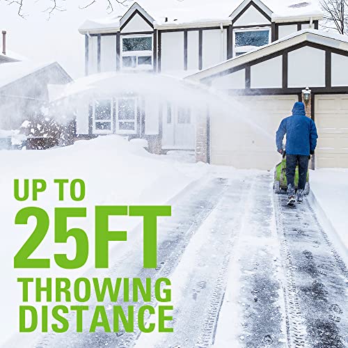 Greenworks 2605302 40V 20’’ Brushless Snow Thrower 6Ah Battery and Charger Included