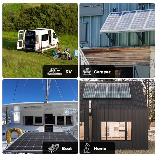 ECO-WORTHY 200 Watt 12V Complete Solar Panel Starter Kit for RV Off Grid with Battery and Inverter: 200W Solar Panels+30A Charge Controller+50Ah Lithium Battery+600W Solar Power Inverter