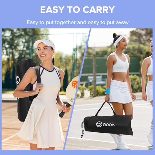 GOOX 6FT Small Mini Pickleball Net Set (with Paddles) - Quick Setup Indoor/Outdoor Portable Practice Net - Lightweight Dink Training Aid for Backyard, Driveway