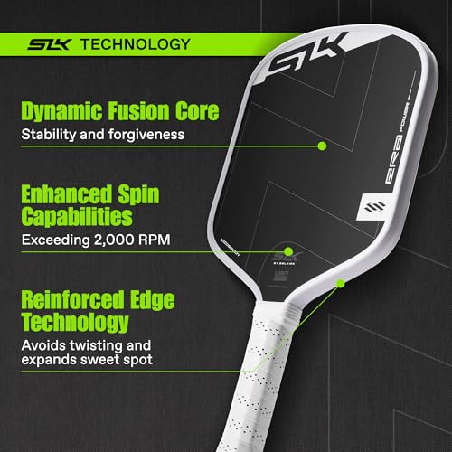 Selkirk Sport SLK ERA Power Pickleball Paddle | Carbon Fiber & Fiberglass Hybrid Face for Power, Spin & Control | Dynamic Fusion Core | Professional Pickleball Paddles | Widebody White
