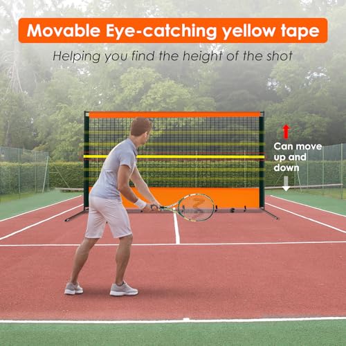 ORIENGEAR Tennis Rebound Practice Wall - 12ft x 6ft Rebounder Net for Racquet Sports, Ball & Pickleball, Training Backboard for Court Backyard and Indoor & Outdoor Use