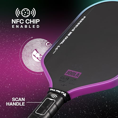 JOOLA Ben Johns Perseus 3S Dual 14mm Pickleball Paddle - w/Patent-Pending Propulsion Core & Charged Carbon Surface Technology for Increased Spin and Power - NFC Chip Enabled. USAPA and UPA-A Approved