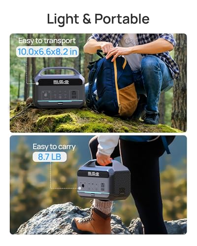 DaranEner Portable Power Station 600W with Solar Panel 80W, 288Wh LiFePO4 Battery Backup w/2 AC Outlets, 1.7H Fast Charging Solar Generator for Camping, RV Travel, Home Emergencies