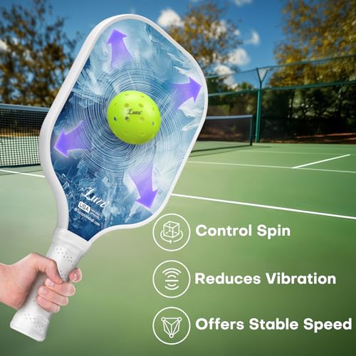 LUZZ Pickleball Paddles Set of 2, T700 Carbon Fiber Pickleball Paddle Sandblasted Surface with Honeycomb Core for Beginners Increased Spin Control Pickle Ball Rackets 2 Pack