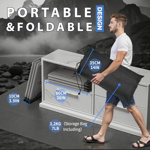 WAVYEASE® Upgraded Portable Cold Plunge Tub for Athletes & Adults | 100 GAL Foldable Ice Bath with Insulative Cover | Instant Setup for Indoor & Outdoor Recovery (Gray)