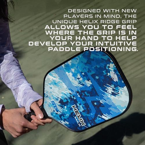 Selkirk Sport SLK Helix Pro Pickleball Paddle | Thermoformed Carbon Fiber Core Pickleball Paddles with Carbon Fiber & Fiberglass Hybrid Face | Unmatched Control | Camo Glitch Bundle