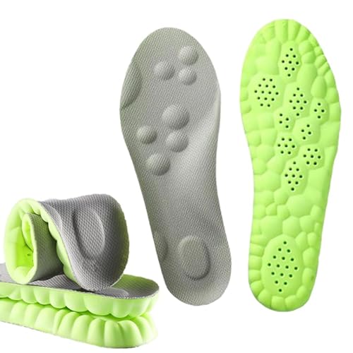 Scazu Pickleball Insoles for Women Men 4D Comfort Breathable Cloud Cushion Memory Foam Inserts (1 Pair, Men 5-6 / Women 6-7)