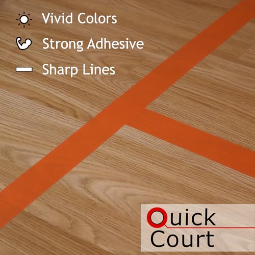 Quick Court Indoor Pickleball Court Tape - Zero Residue, Long Lasting, 2" x 230FT, Pickleball Court Tape with Instructions Included for Fast Court Marking (Blue)