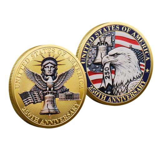 USA 250th Anniversary Commemorative Coin - Gold Plated Collectible Coin for Collectors, 2025 Penny Final Cent Tribute(C)