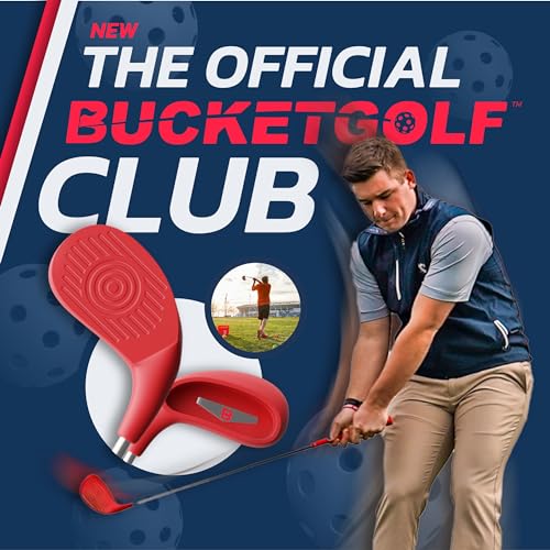 BucketGolf Club - Backyard Outdoor Golf Club with Oversize Club Head to Play BucketGolf, Hit Plastic Or Foam Golf Balls in Grass, Parks, Yards (Right, Adult (13+))