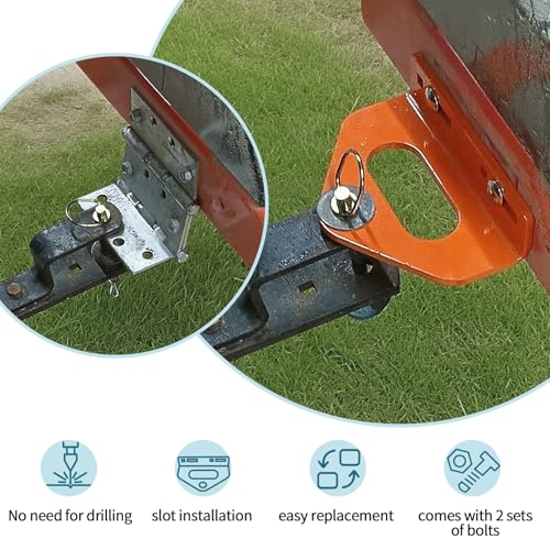 Zero Turn Mower Trailer Tow Hitch 1/4"(6mm) - Heavy Duty Lawn Mower Hitch with 3/4" Hole Center, Adjustable Slot Design, 2 Types of Carriage Bolts - Multi-Functional Trailer Hitch for Lawn Mowers