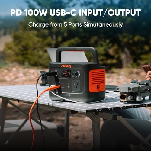 Jackery Solar Generator 240 v2 and 40W Mini Solar Panel, 256Wh LiFePO4 Battery, 300W AC & 100W USB-C Output, Ultra Fast Solar Charging for Outdoors, Camping, Travel & Emergencies (Renewed)