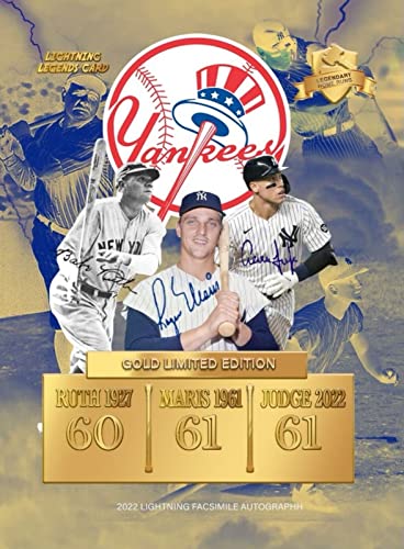 AARON JUDGE, ROGER MARIS, BABE RUTH Commemorative Baseball Card CUSTOM Made Novelty Baseball Card Depicting His Record Tying 61 HOME RUNS! - New York Yankees - Passes Babe Ruth, Ties Roger Maris with 61 Homeruns 09/28/2022