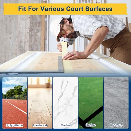 M METERXITY Pickleball Court Tape, 2Inch x 230Ft Outdoor Pickleball Lines, No Residue Court Marking Kit for Temporary/Gym/Tennis/Driveway/Badminton/Backyard/Sport [Black]