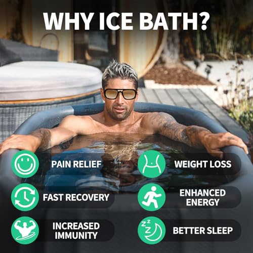 216 Inflatable Cold Plunge Tub with Insulated Lid,Ice Bath Tub for Athletes, Compatible with ice bath chiller Portable for Outdoor & Indoor Recovery