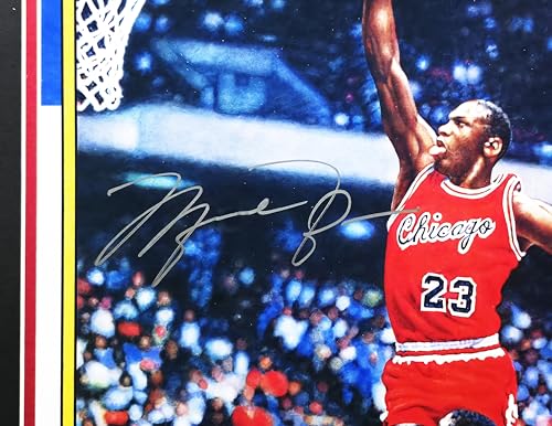Michael Jordan Autographed Framed 1986 Fleer Rookie Basketball Card #57 Blow Up Poster UDA Holo #BAM307260