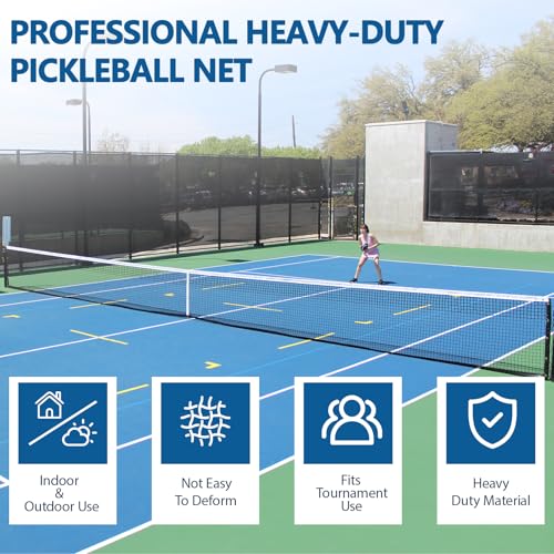Pickleball Replacement Net 22x3ft, Professional Pickleball Nets Heavy Duty Nets Fits Standard Posts, Official Regulation Size for Indoor Outdoor Courts (Net Only)
