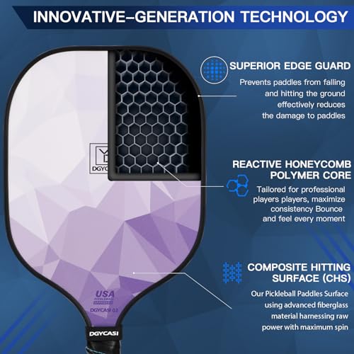 Pickleball Paddles Set of 2, 2026 USAPA Approved Pickleball Set, Fiberglass Lightweight Pickle Ball Rackets 2 Pack, 2 Outdoor Pickleball, 2 Indoor Pickleball Balls, 1 Pickleball Bag for Women and Men