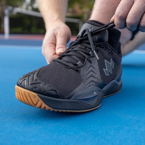 Diadem Court Burst | Men's Pickleball & Tennis Shoes for Stability, Speed, Performance & Comfort, Black and Gum, US Size M11.5 / W13