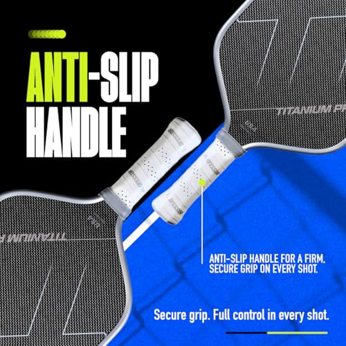 Professor Titanium Pro Square Pickleball Paddle - Designed with Titanium Carbon Fiber Weave Surface - 16MM Foam Injected Thermoformed Core