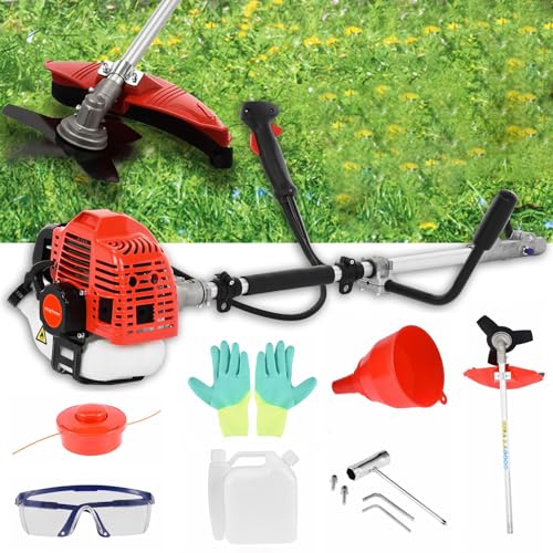 2026 New Gas Weed Eater 52cc 2-Stroke 2 in 1 Multi-Functional Petrol Hedge Trimmer， Weed Wacker String Trimmer Brush Cutter Complete Accessories，Gas Powered Weed Eater for Grass and Bush