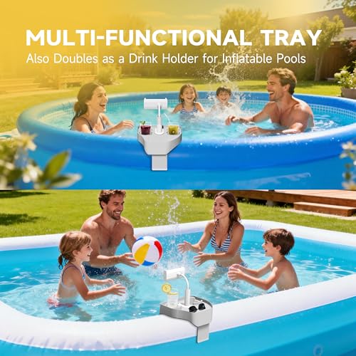 Spa Gift Set - Hot Tub Tray with Adjustable Phone Holder, Hot Tub Accessories, Perfect for Relaxation in Inflatable Hot Tub/Pool, Unique Gifts for Her, Women, Mom(Scented Candle & Card)