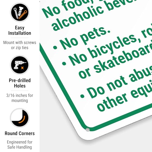 Pickleball Court Use Court at Own Risk Proper Footwear Required Sign, 10x14 Inches, Rust Free .040 Aluminum, Fade Resistant, Made in USA by Sigo Signs