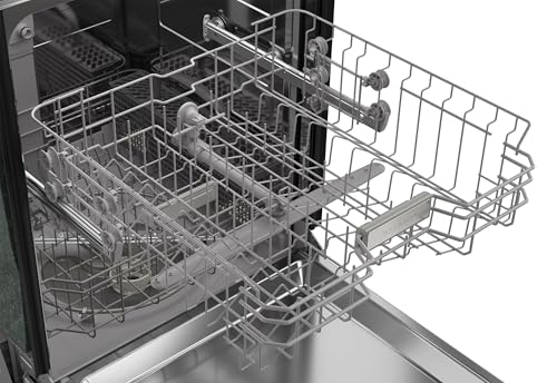 Sharp SDW6504MS Stainless Steel Dishwasher, 24-inch Pocket Handle, 52 dB, Hybrid Tub, 12 Place Settings, 5 Cycles, Heated Dry